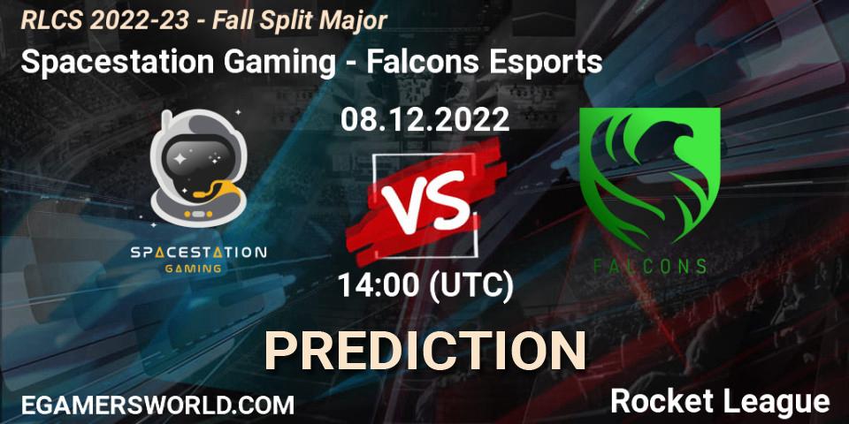 Spacestation Gaming contre Falcons Esports : prédiction de match. 08.12.2022 at 14:15. Rocket League, RLCS 2022-23 - Fall Split Major