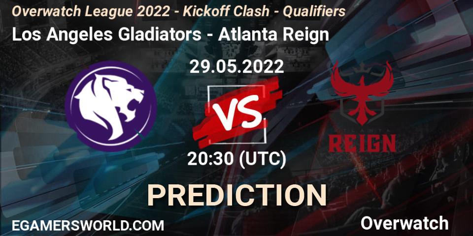 Los Angeles Gladiators contre Atlanta Reign : prédiction de match. 29.05.2022 at 20:10. Overwatch, Overwatch League 2022 - Kickoff Clash - Qualifiers