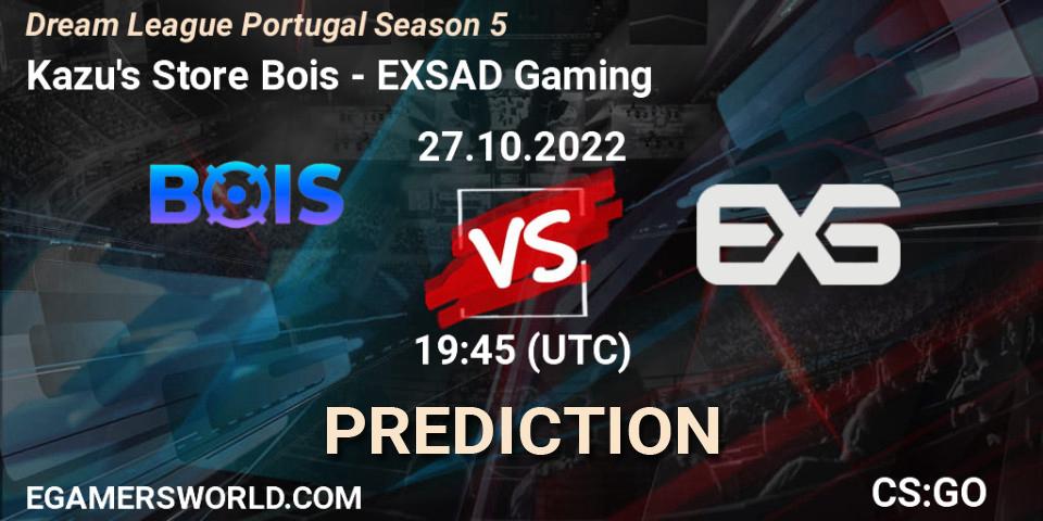 Kazu's Store Bois contre EXSAD Gaming : prédiction de match. 03.11.2022 at 20:45. Counter-Strike (CS2), Dream League Portugal Season 5