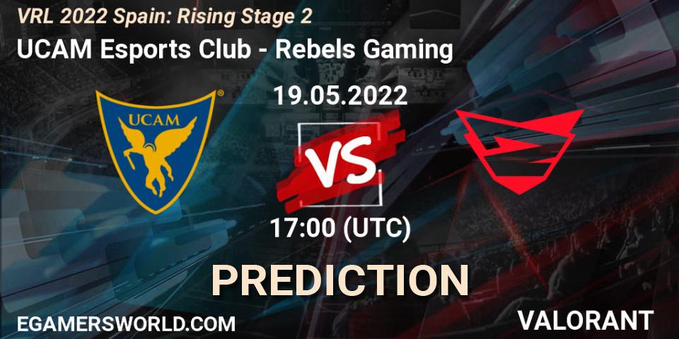 UCAM Esports Club contre Rebels Gaming : prédiction de match. 19.05.2022 at 17:30. VALORANT, VRL 2022 Spain: Rising Stage 2