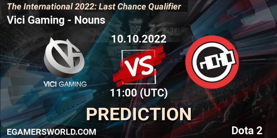 Vici Gaming contre Nouns : prédiction de match. 10.10.2022 at 11:11. Dota 2, The International 2022: Last Chance Qualifier
