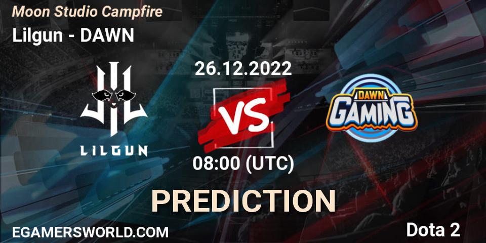 Lilgun contre DAWN : prédiction de match. 26.12.22. Dota 2, Moon Studio Campfire