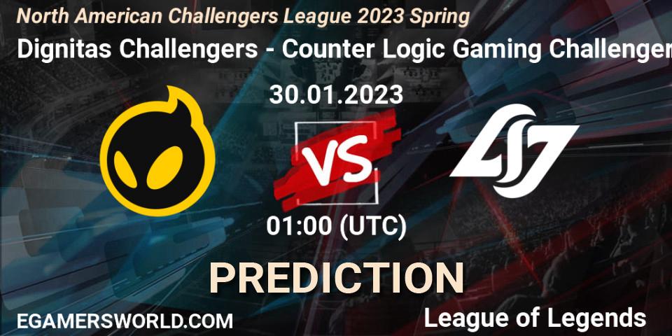 Dignitas Challengers contre Counter Logic Gaming Challengers : prédiction de match. 30.01.23. LoL, NACL 2023 Spring - Group Stage