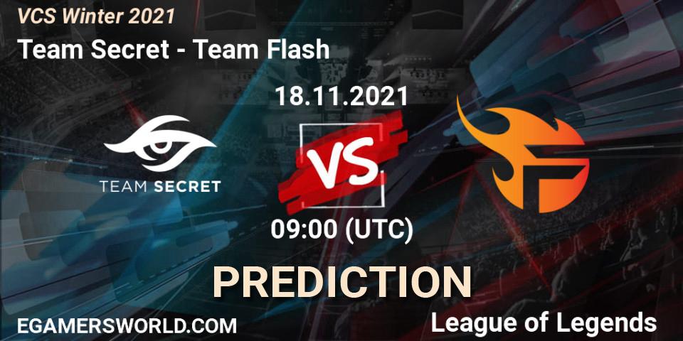 Team Secret contre Team Flash : prédiction de match. 18.11.21. LoL, VCS Winter 2021