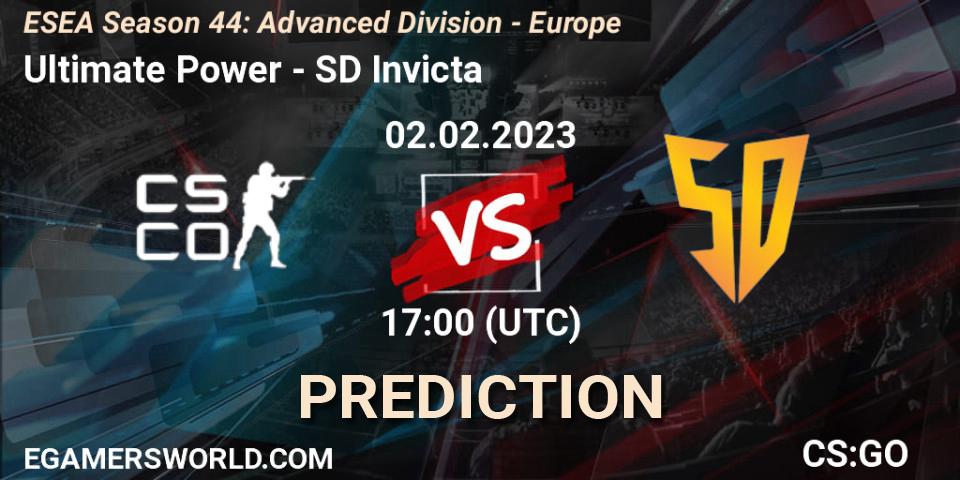 Ultimate Power contre SD Invicta : prédiction de match. 02.02.23. CS2 (CS:GO), ESEA Season 44: Advanced Division - Europe