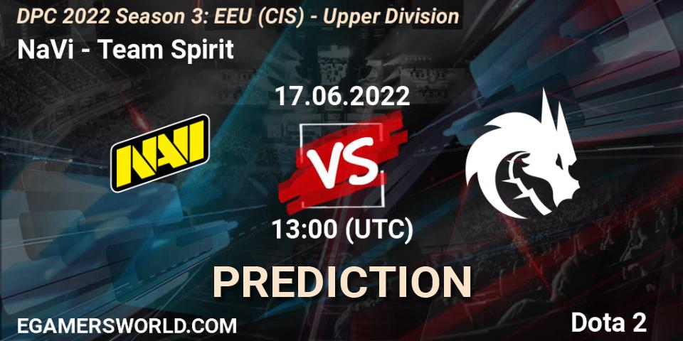 NaVi contre Team Spirit : prédiction de match. 17.06.22. Dota 2, DPC EEU (CIS) 2021/2022 Tour 3: Division I
