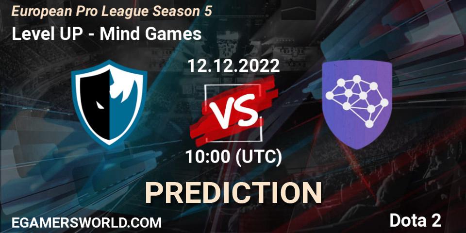 Level UP contre Mind Games : prédiction de match. 12.12.22. Dota 2, European Pro League Season 5