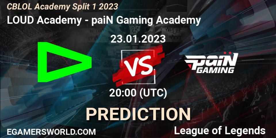 LOUD Academy contre paiN Gaming Academy : prédiction de match. 23.01.2023 at 20:00. LoL, CBLOL Academy Split 1 2023