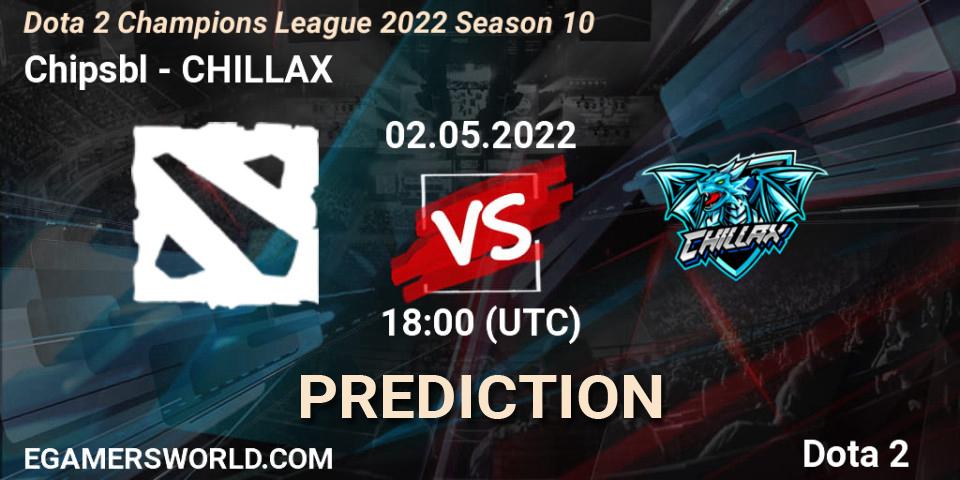 Chipsbl contre CHILLAX : prédiction de match. 02.05.2022 at 18:05. Dota 2, Dota 2 Champions League 2022 Season 10 