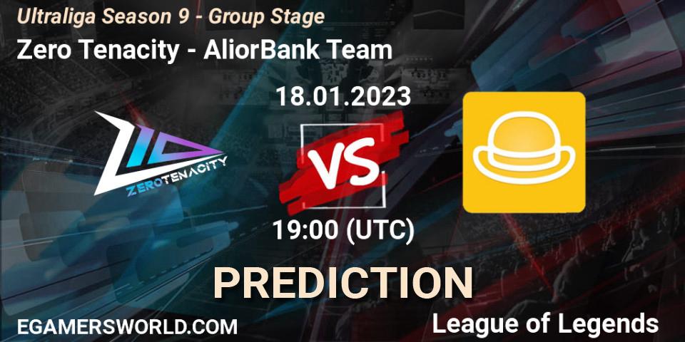 Zero Tenacity contre AliorBank Team : prédiction de match. 18.01.2023 at 19:00. LoL, Ultraliga Season 9 - Group Stage
