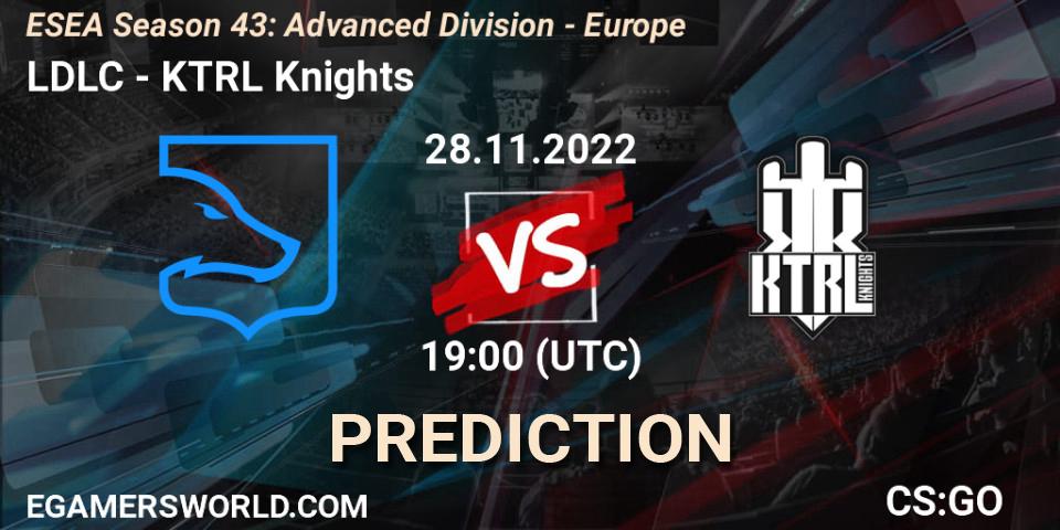 LDLC contre KTRL Knights : prédiction de match. 28.11.22. CS2 (CS:GO), ESEA Season 43: Advanced Division - Europe