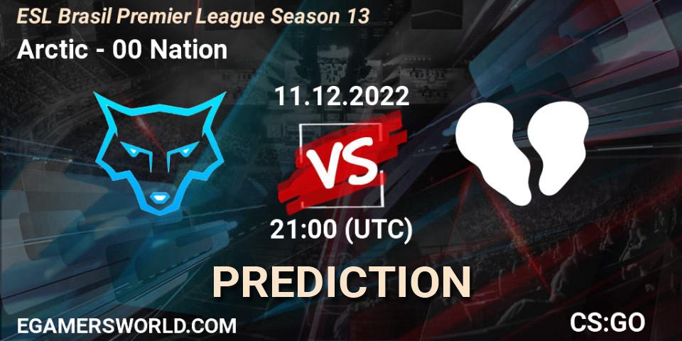 Arctic contre 00 Nation : prédiction de match. 11.12.2022 at 21:00. Counter-Strike (CS2), ESL Brasil Premier League Season 13