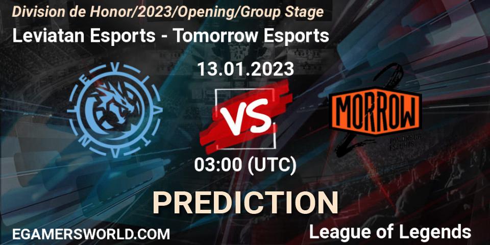 Leviatan Esports contre Tomorrow Esports : prédiction de match. 13.01.23. LoL, División de Honor Opening 2023 - Group Stage