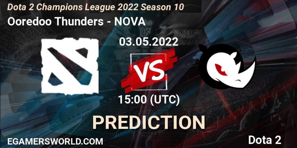 Ooredoo Thunders contre NOVA : prédiction de match. 03.05.2022 at 15:03. Dota 2, Dota 2 Champions League 2022 Season 10 