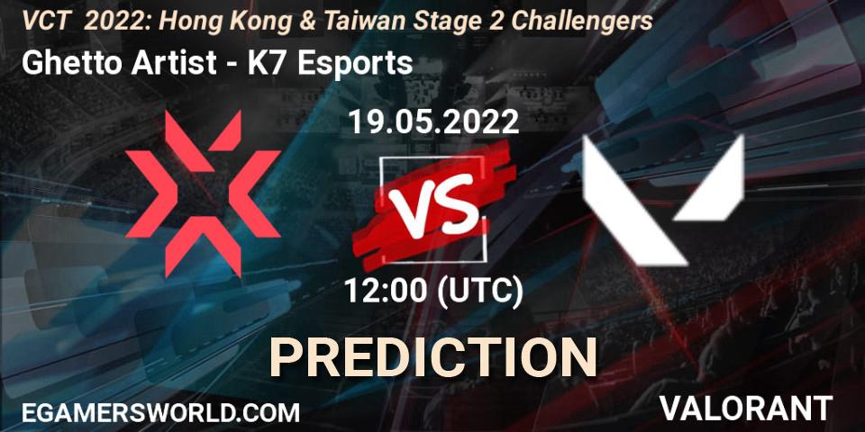 Ghetto Artist contre K7 Esports : prédiction de match. 19.05.2022 at 13:25. VALORANT, VCT 2022: Hong Kong & Taiwan Stage 2 Challengers