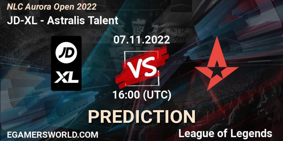 JD-XL contre Astralis Talent : prédiction de match. 07.11.2022 at 17:00. LoL, NLC Aurora Open 2022