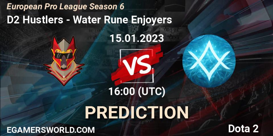 D2 Hustlers contre Water Rune Enjoyers : prédiction de match. 15.01.23. Dota 2, European Pro League Season 6