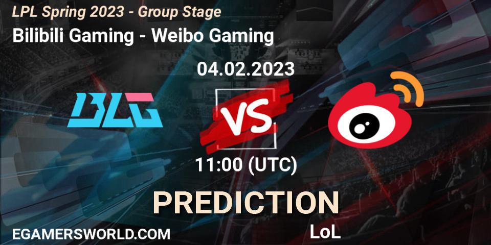 Bilibili Gaming contre Weibo Gaming : prédiction de match. 04.02.2023 at 12:20. LoL, LPL Spring 2023 - Group Stage
