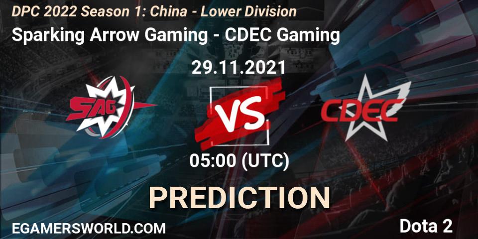 Sparking Arrow Gaming contre CDEC Gaming : prédiction de match. 29.11.2021 at 04:59. Dota 2, DPC 2022 Season 1: China - Lower Division