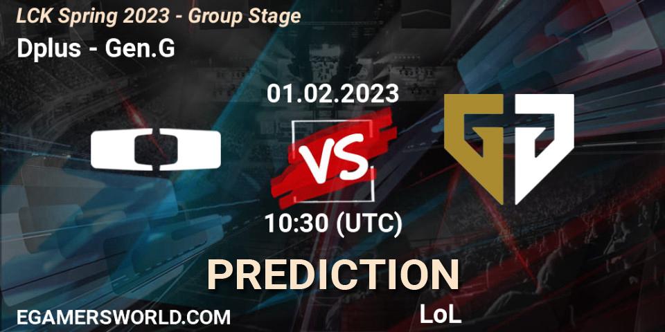 Dplus contre Gen.G : prédiction de match. 01.02.23. LoL, LCK Spring 2023 - Group Stage