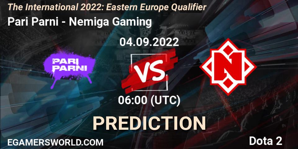 Pari Parni contre Nemiga Gaming : prédiction de match. 04.09.22. Dota 2, The International 2022: Eastern Europe Qualifier