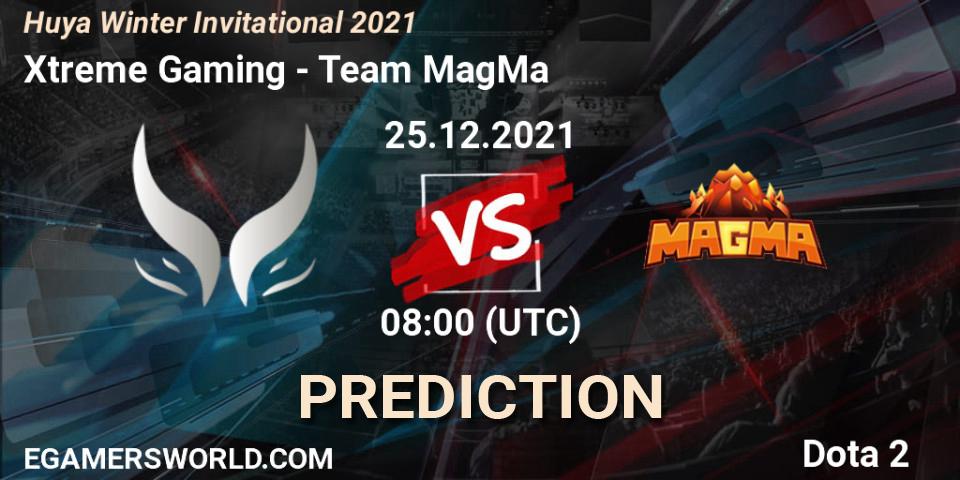 Xtreme Gaming contre Team MagMa : prédiction de match. 25.12.2021 at 08:20. Dota 2, Huya Winter Invitational 2021