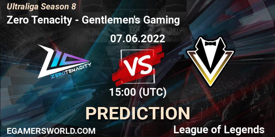 Zero Tenacity contre Gentlemen's Gaming : prédiction de match. 07.06.2022 at 15:00. LoL, Ultraliga Season 8