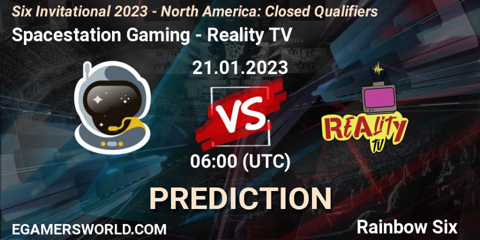 Spacestation Gaming contre Reality TV : prédiction de match. 21.01.2023 at 20:30. Rainbow Six, Six Invitational 2023 - North America: Closed Qualifiers