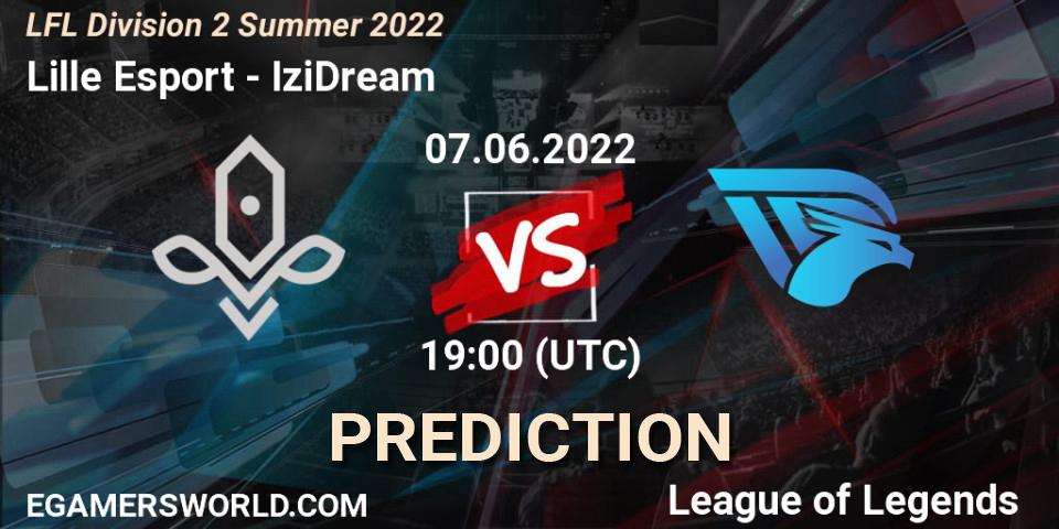 Lille Esport contre IziDream : prédiction de match. 07.06.2022 at 19:00. LoL, LFL Division 2 Summer 2022