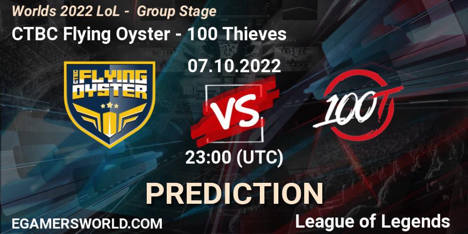CTBC Flying Oyster contre 100 Thieves : prédiction de match. 07.10.22. LoL, Worlds 2022 LoL - Group Stage