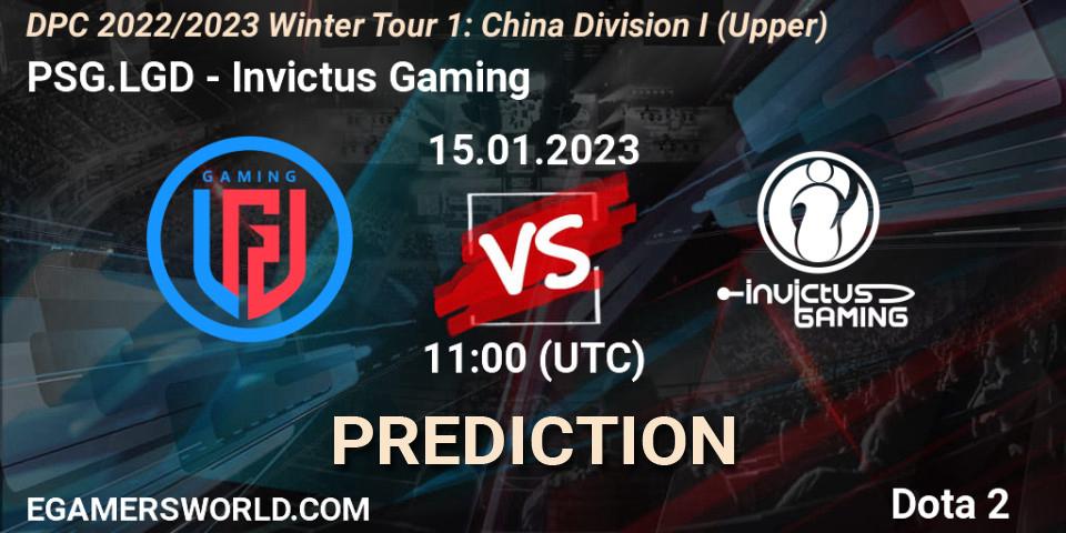 PSG.LGD contre Invictus Gaming : prédiction de match. 15.01.23. Dota 2, DPC 2022/2023 Winter Tour 1: CN Division I (Upper)