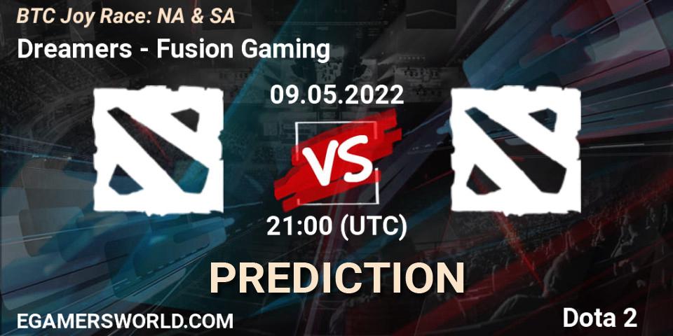 Dreamers contre Fusion Gaming : prédiction de match. 09.05.2022 at 21:20. Dota 2, BTC Joy Race: NA & SA