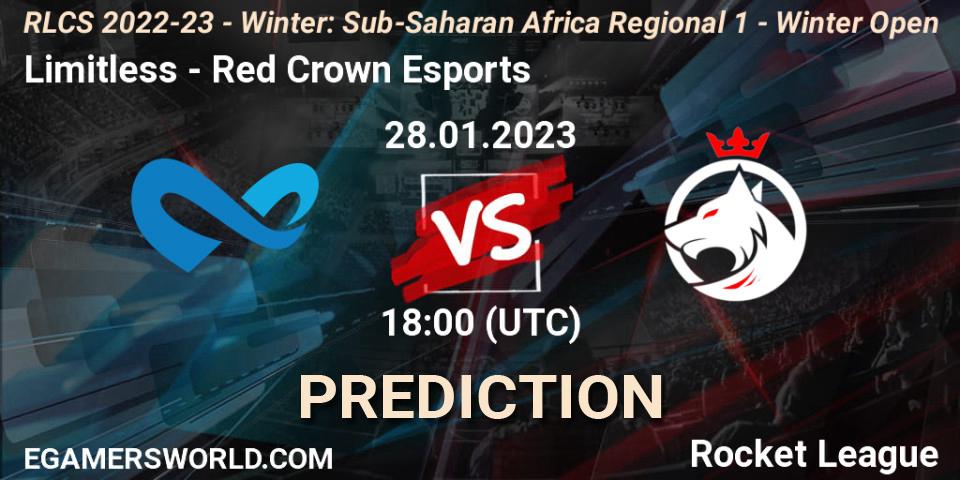 Limitless contre Red Crown Esports : prédiction de match. 28.01.23. Rocket League, RLCS 2022-23 - Winter: Sub-Saharan Africa Regional 1 - Winter Open