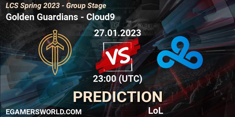 Golden Guardians contre Cloud9 : prédiction de match. 27.01.23. LoL, LCS Spring 2023 - Group Stage