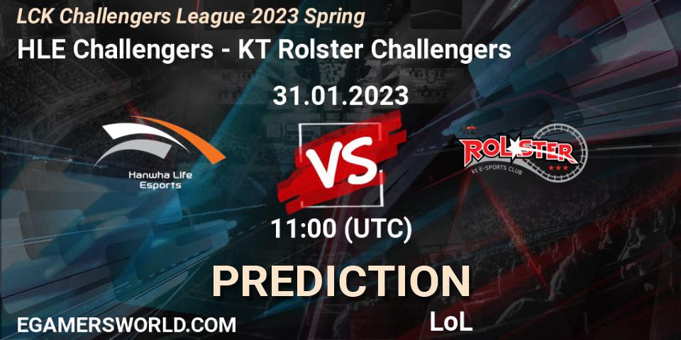 Hanwha Life Challengers contre KT Rolster Challengers : prédiction de match. 31.01.23. LoL, LCK Challengers League 2023 Spring