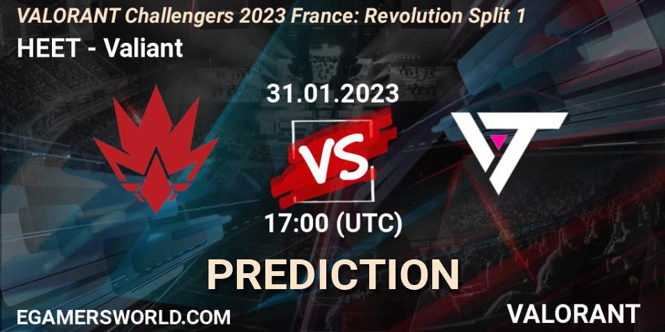 HEET contre Valiant : prédiction de match. 31.01.23. VALORANT, VALORANT Challengers 2023 France: Revolution Split 1