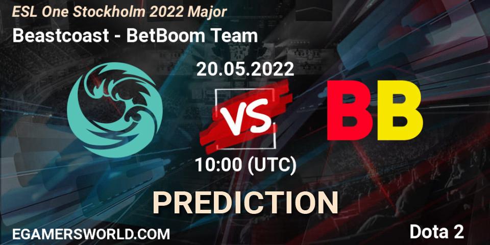 Beastcoast contre BetBoom Team : prédiction de match. 20.05.2022 at 10:00. Dota 2, ESL One Stockholm 2022 Major