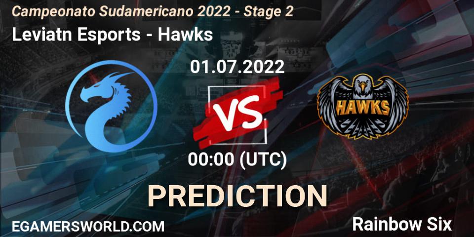 Leviatán Esports contre Hawks : prédiction de match. 01.07.2022 at 00:00. Rainbow Six, Campeonato Sudamericano 2022 - Stage 2