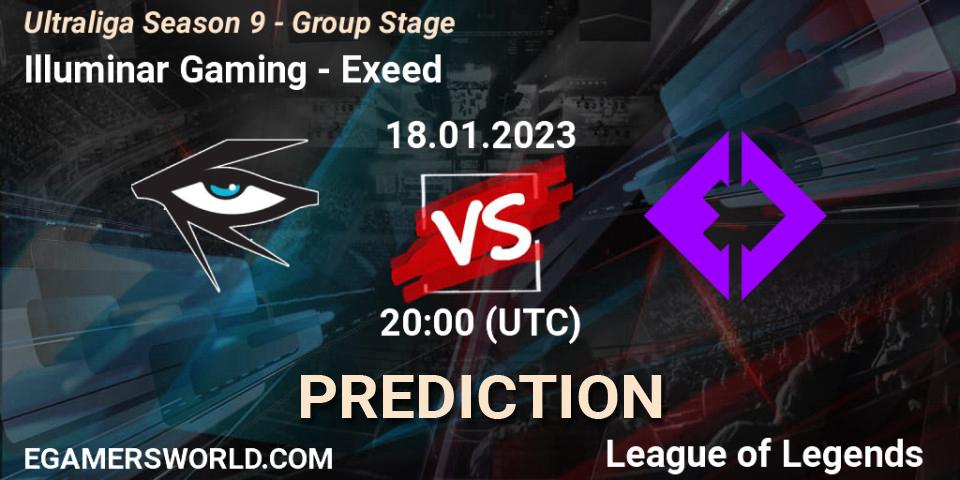 Illuminar Gaming contre Exeed : prédiction de match. 18.01.2023 at 20:00. LoL, Ultraliga Season 9 - Group Stage