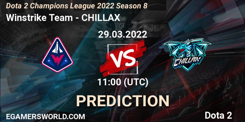 Winstrike Team contre CHILLAX : prédiction de match. 29.03.2022 at 12:00. Dota 2, Dota 2 Champions League 2022 Season 8