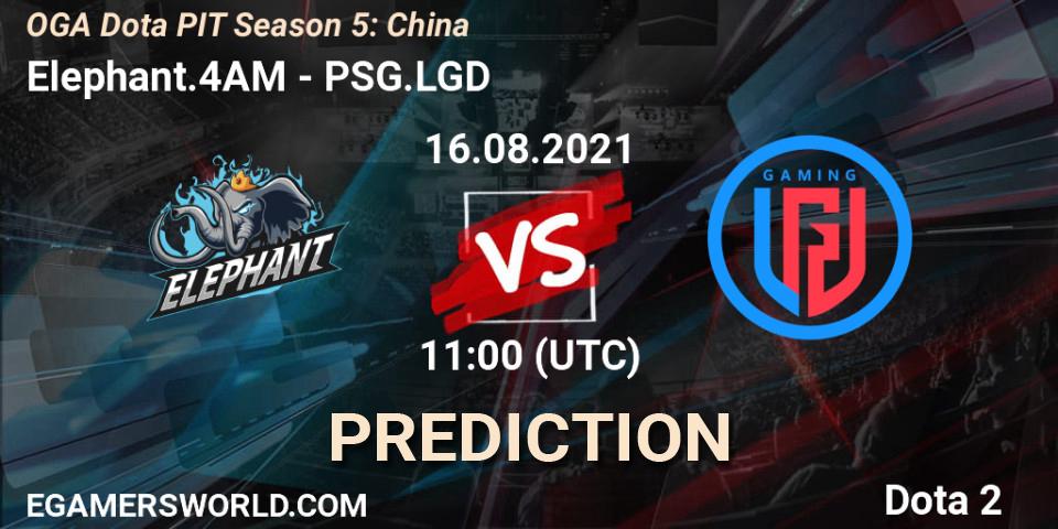 Elephant.4AM contre PSG.LGD : prédiction de match. 16.08.2021 at 10:02. Dota 2, OGA Dota PIT Season 5: China