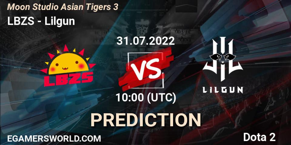 LBZS contre Lilgun : prédiction de match. 31.07.2022 at 10:27. Dota 2, Moon Studio Asian Tigers 3