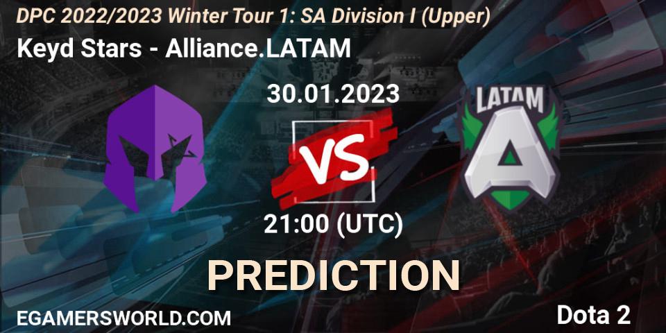 Keyd Stars contre Alliance.LATAM : prédiction de match. 30.01.2023 at 21:05. Dota 2, DPC 2022/2023 Winter Tour 1: SA Division I (Upper) 