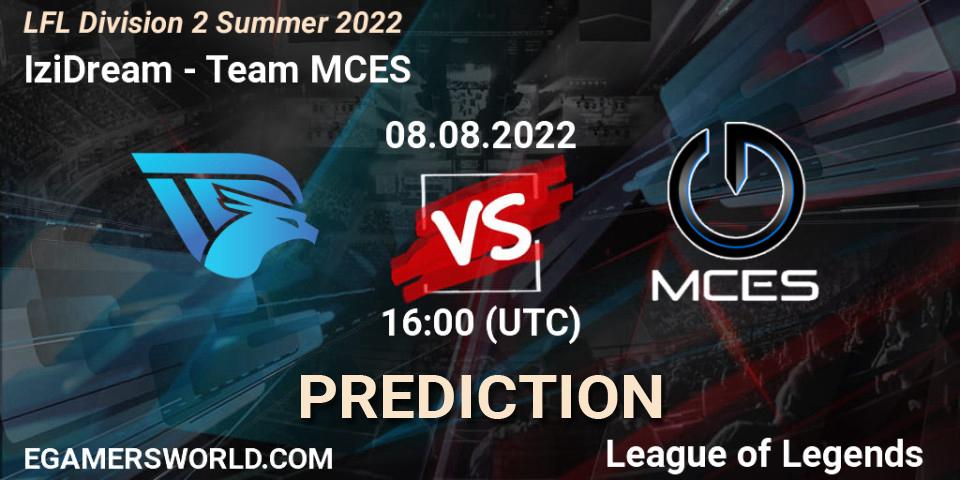 IziDream contre Team MCES : prédiction de match. 08.08.22. LoL, LFL Division 2 Summer 2022