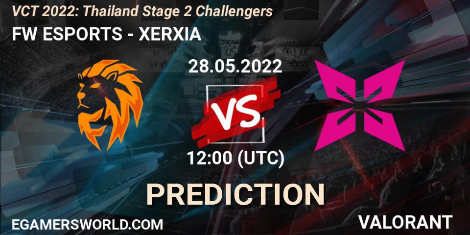 FW ESPORTS contre XERXIA : prédiction de match. 28.05.2022 at 12:00. VALORANT, VCT 2022: Thailand Stage 2 Challengers