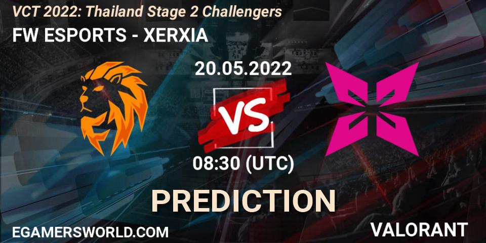 FW ESPORTS contre XERXIA : prédiction de match. 20.05.2022 at 08:30. VALORANT, VCT 2022: Thailand Stage 2 Challengers