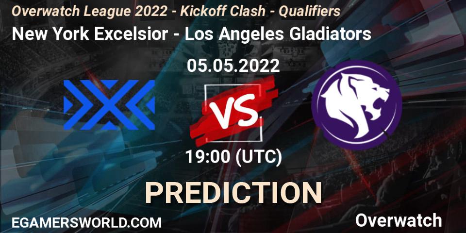 New York Excelsior contre Los Angeles Gladiators : prédiction de match. 05.05.22. Overwatch, Overwatch League 2022 - Kickoff Clash - Qualifiers
