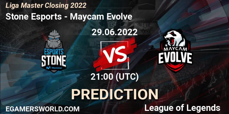 Stone Esports contre Maycam Evolve : prédiction de match. 29.06.2022 at 21:00. LoL, Liga Master Closing 2022