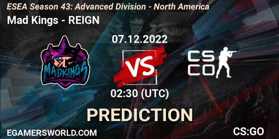 Mad Kings contre REIGN : prédiction de match. 07.12.22. CS2 (CS:GO), ESEA Season 43: Advanced Division - North America