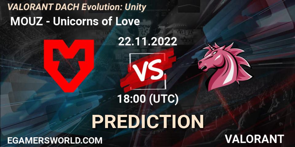  MOUZ contre Unicorns of Love : prédiction de match. 22.11.22. VALORANT, VALORANT DACH Evolution: Unity
